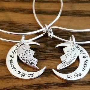 New Silver Mom & Daughter Bracelet Set Mothers Day